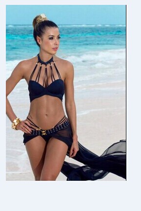 4   о Ȧͳ Űϴ  Ʒ   swimsuitsteel  е Brazelle 귡  /4 color rope gather push up halter bikini set top+bottom bathing suit sp